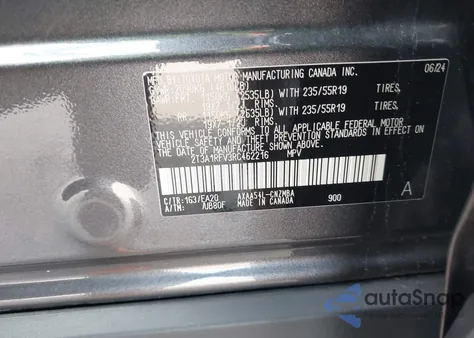 2024 Toyota Rav4 Xle Premium z USA, uszkodzony, nr VIN 2T3A1RFV3RC462216